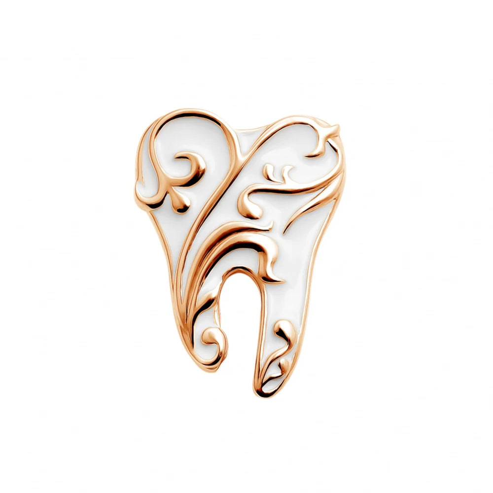 Tooth-Shaped Medical Brooch Pin