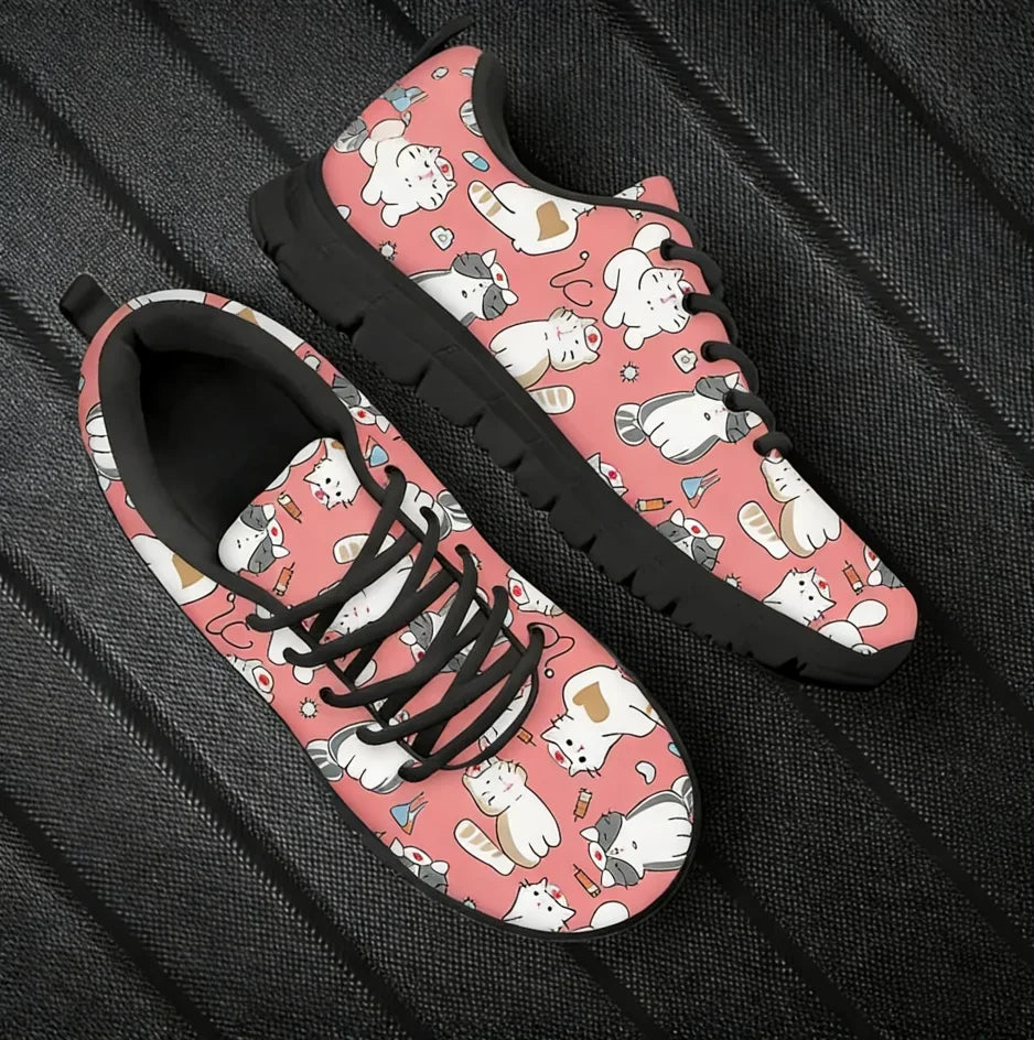 Veterinary Cat Print Sneakers
