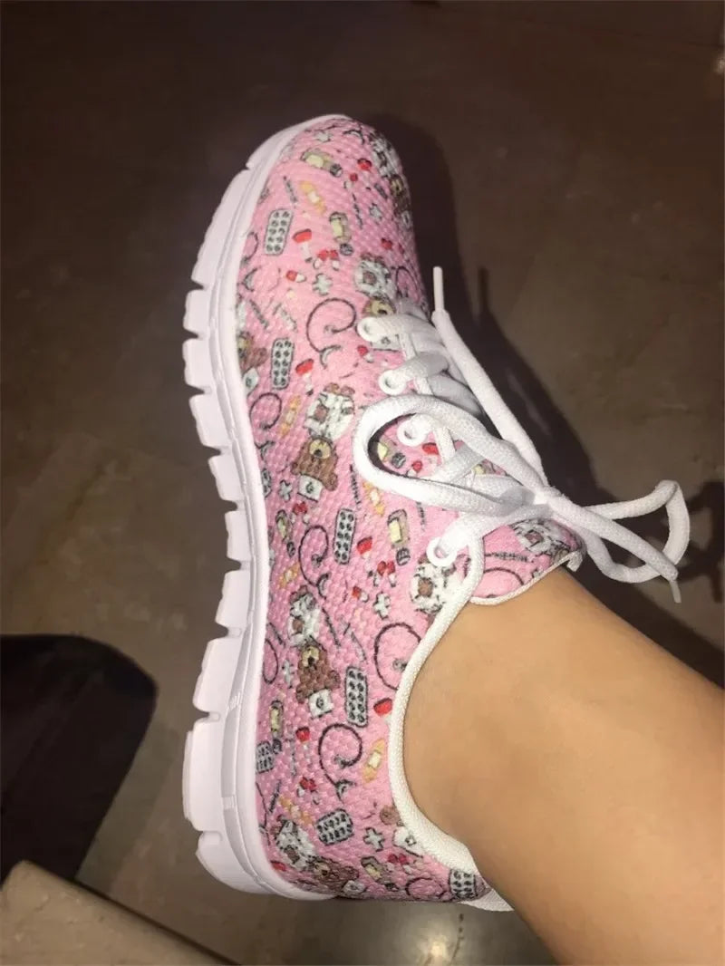 Medical Bear Print Sneakers