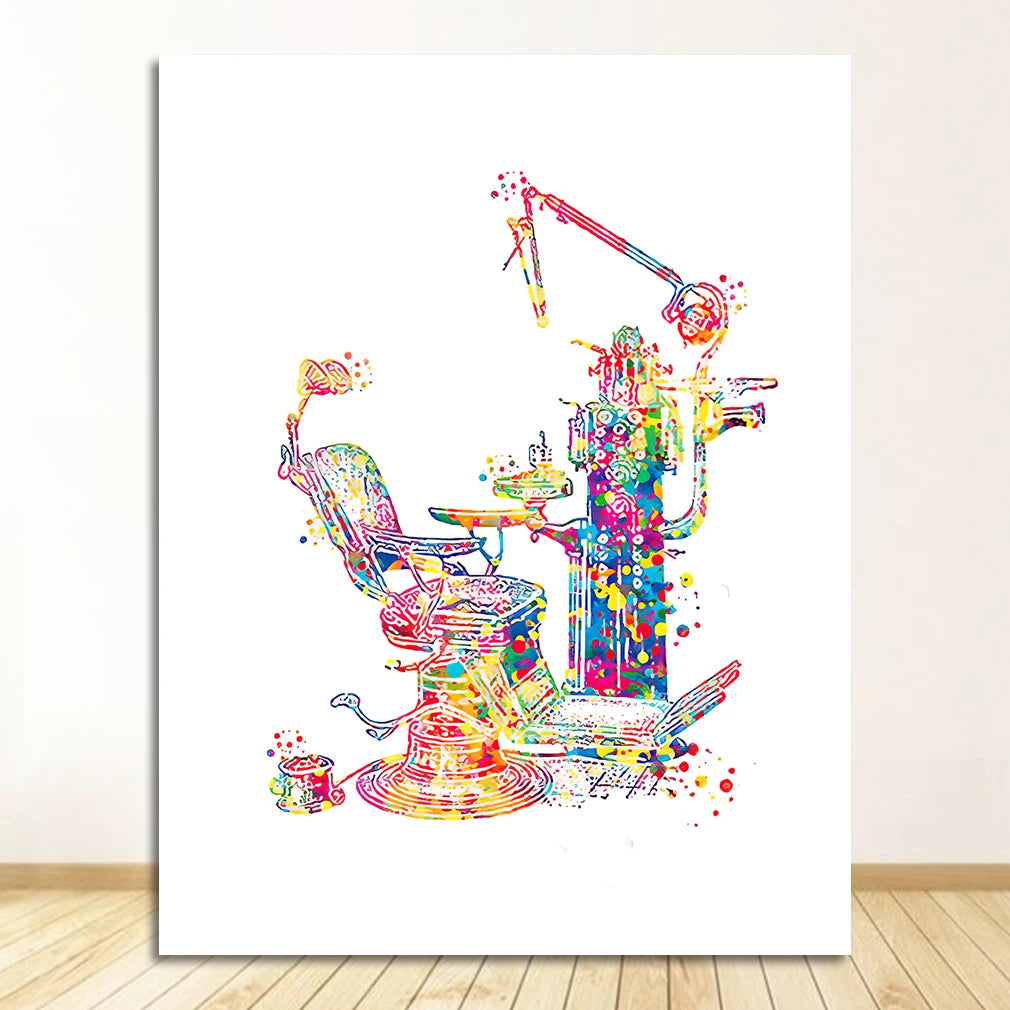 Dental Anatomy Watercolour Canvas Print