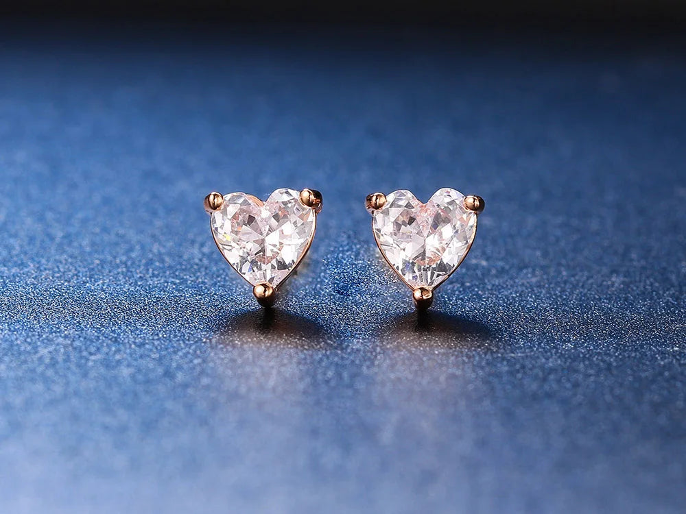 Korean Love Heart Stud Earrings