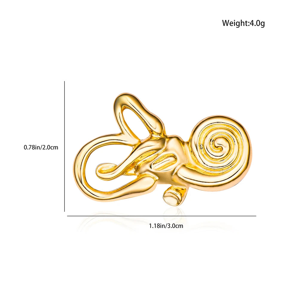 Cochlear Ear Anatomy Brooch Pin
