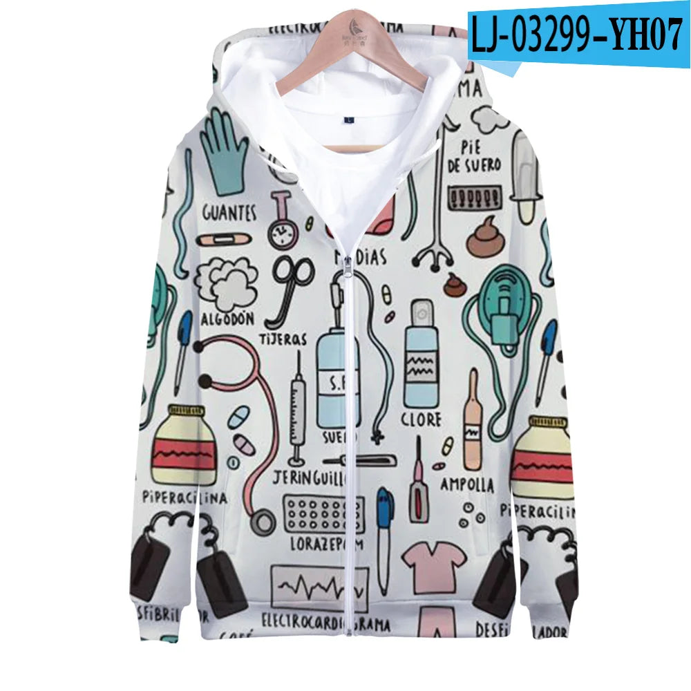 Doctor Print Pullover Hoodie