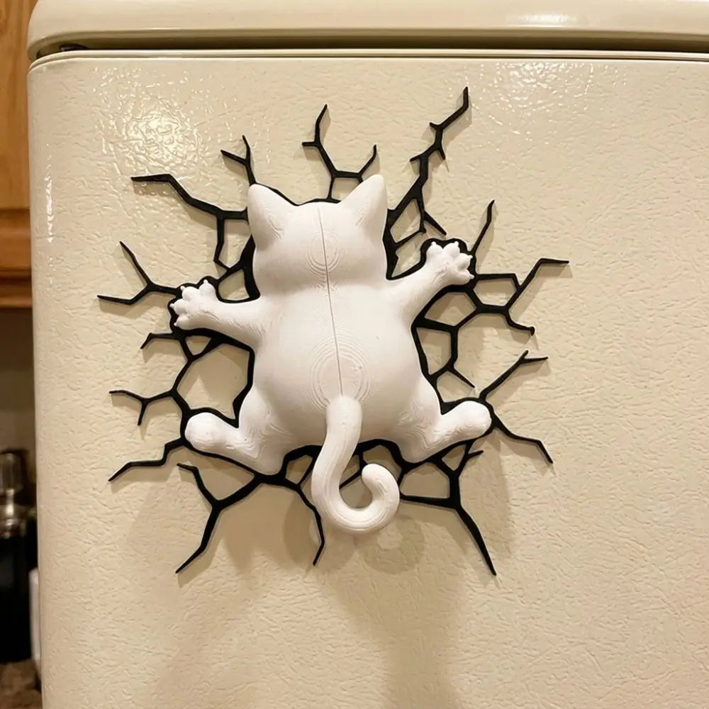 Crack Cat Optical Illusion Magnet