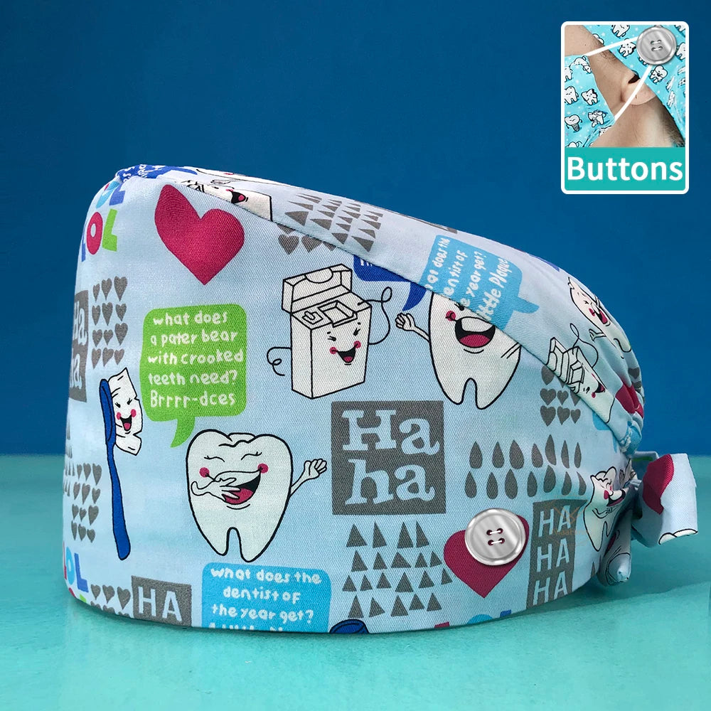 Printed Cotton Scrub Cap