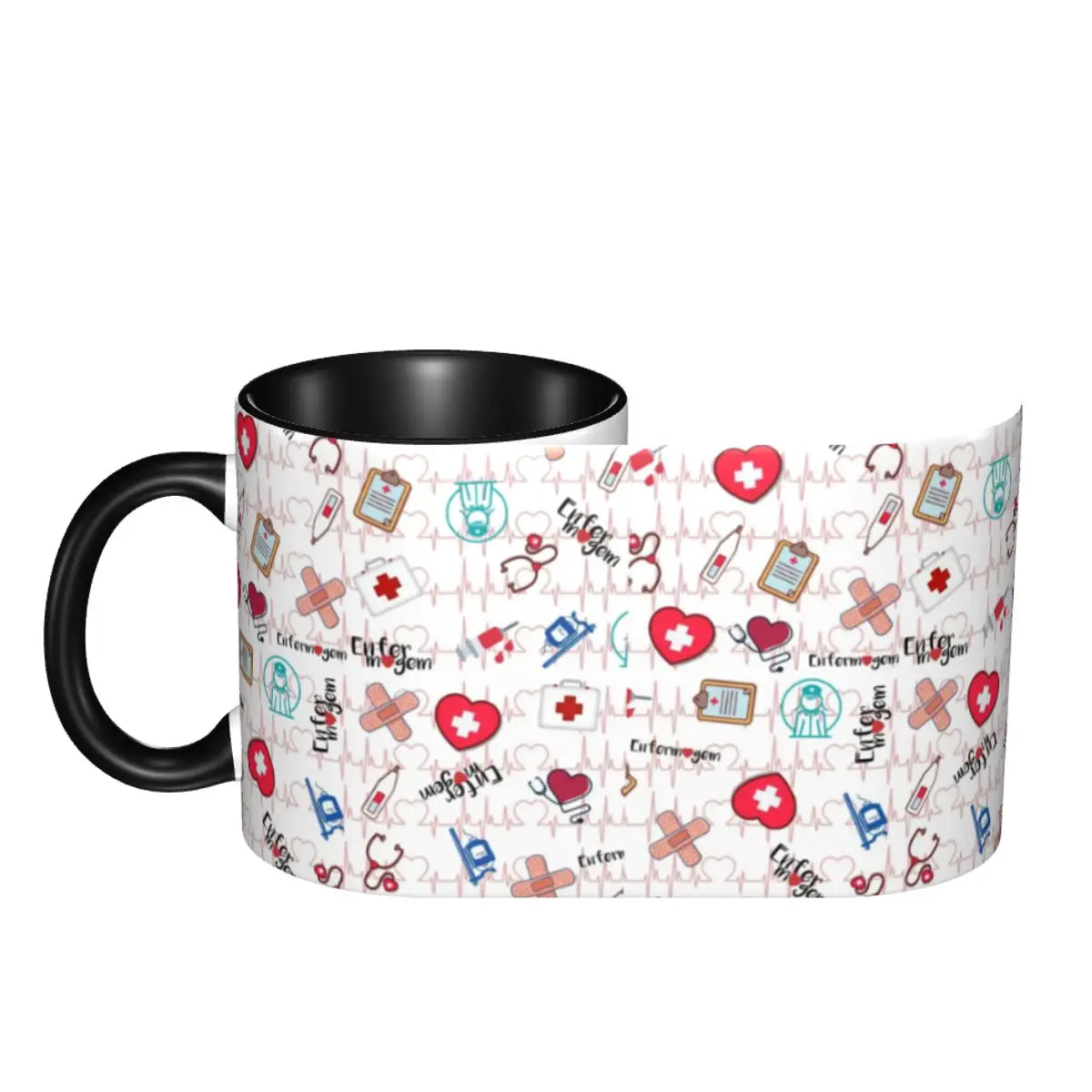 Heartbeat & Stethoscope Ceramic Mug