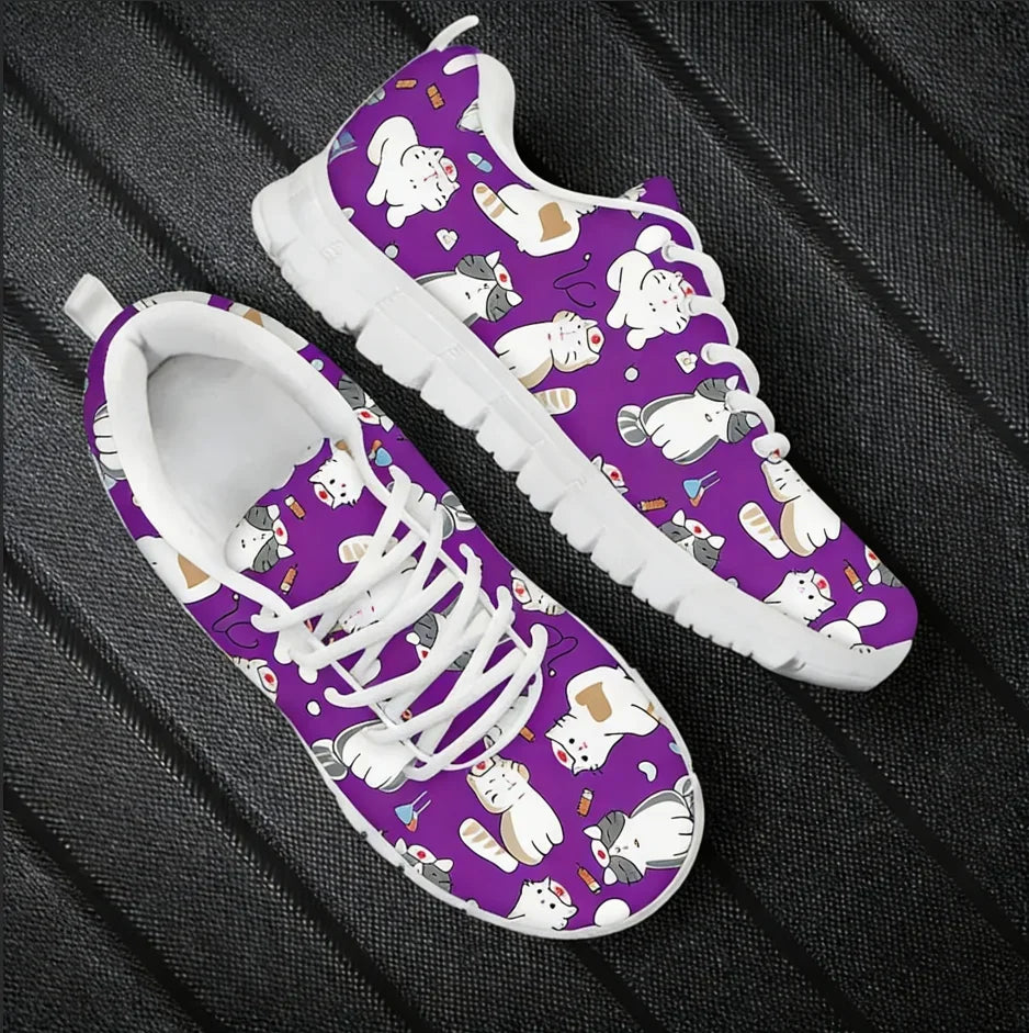 Veterinary Cat Print Sneakers