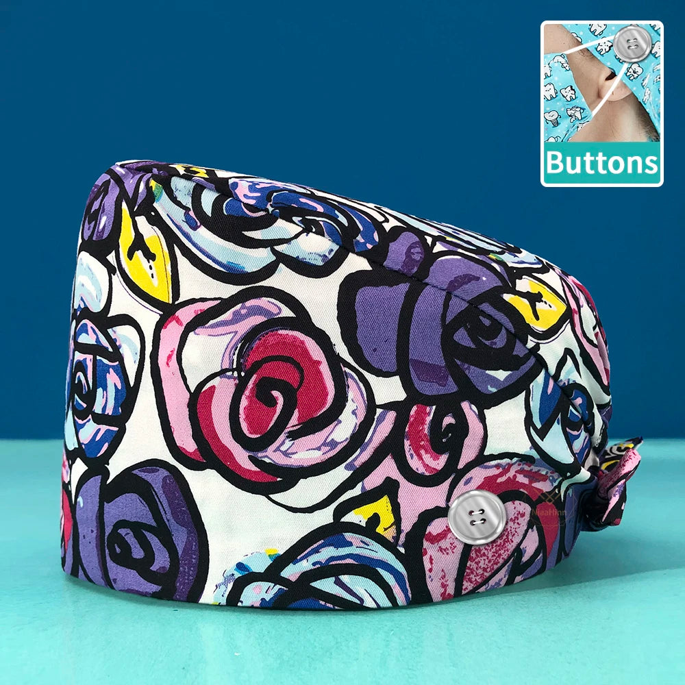 Printed Cotton Scrub Cap