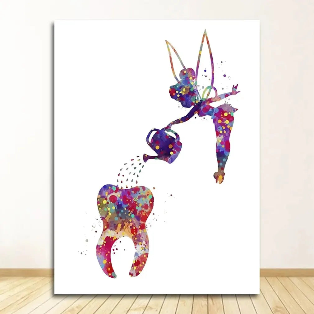 Watercolour Teeth Canvas Print