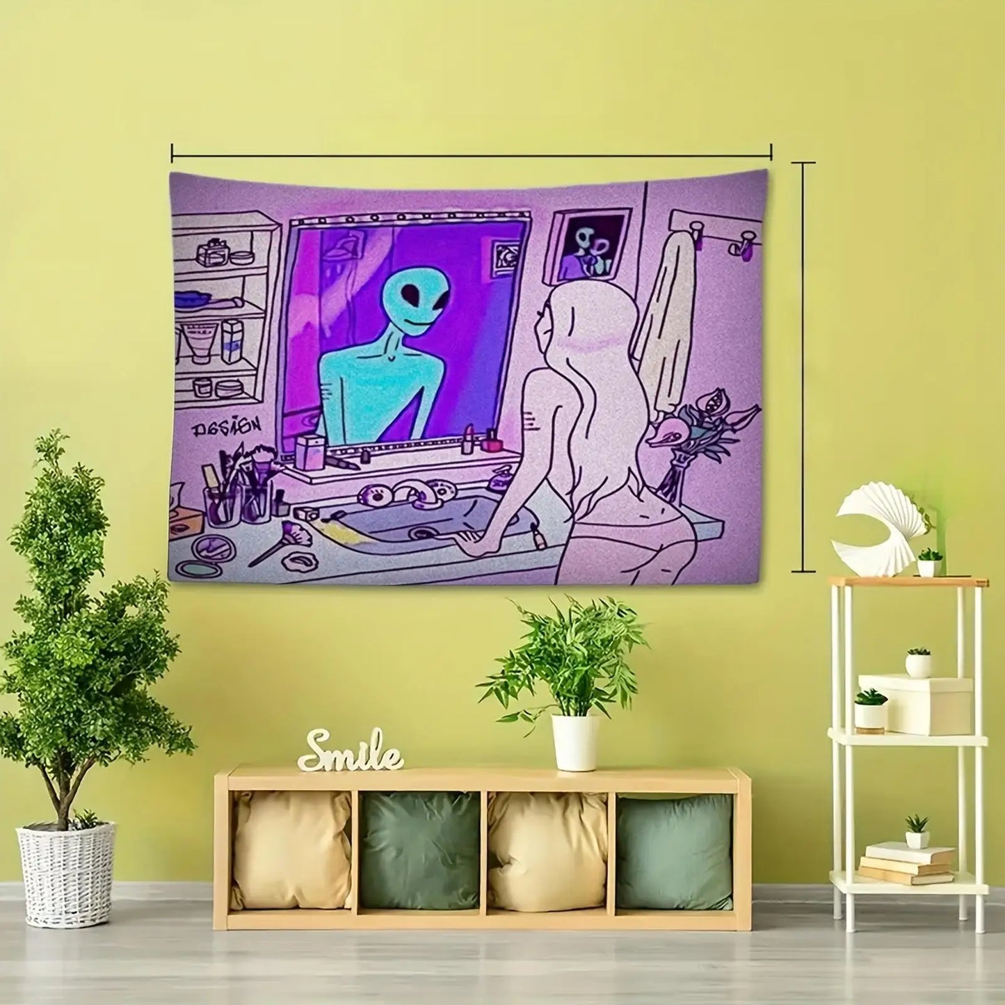 Halloween Alien Girl Tapestry