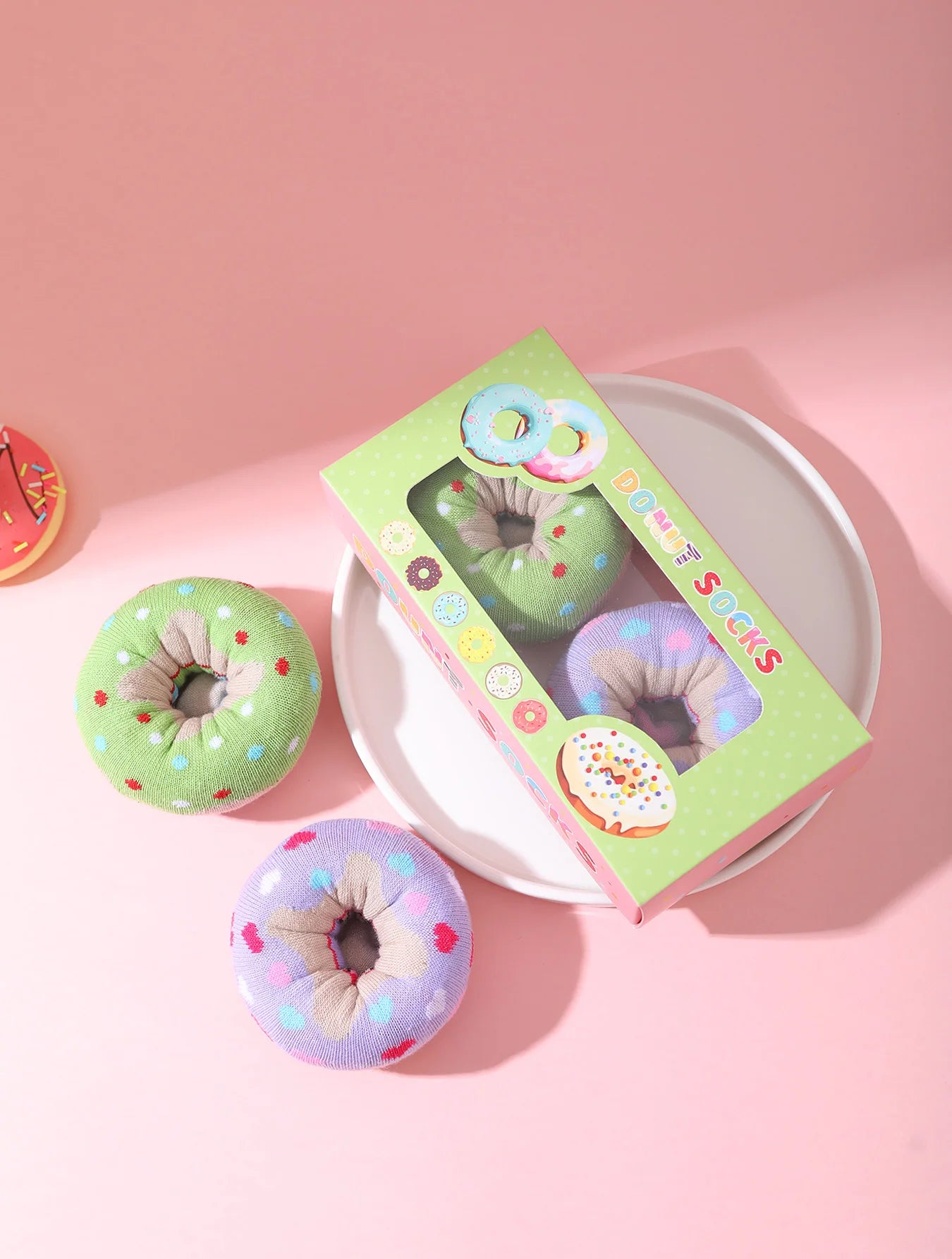 Donut Couple Socks Gift Box (2 Pairs)