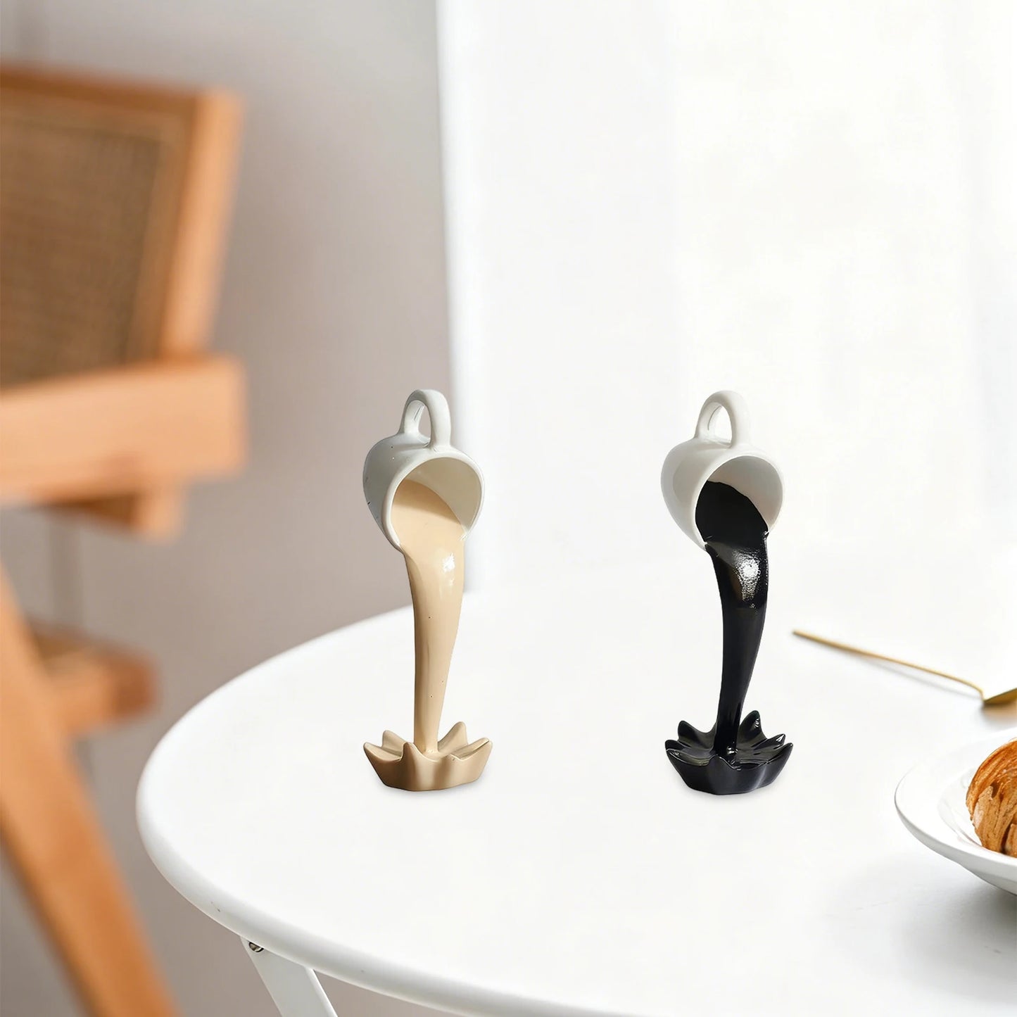 Floating Spilling Coffee Cup Sculpture
