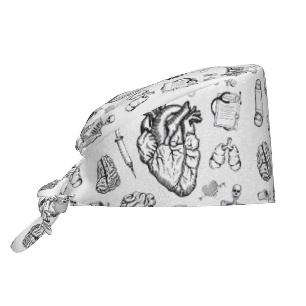 Anatomy Print Nursing Work Cap
