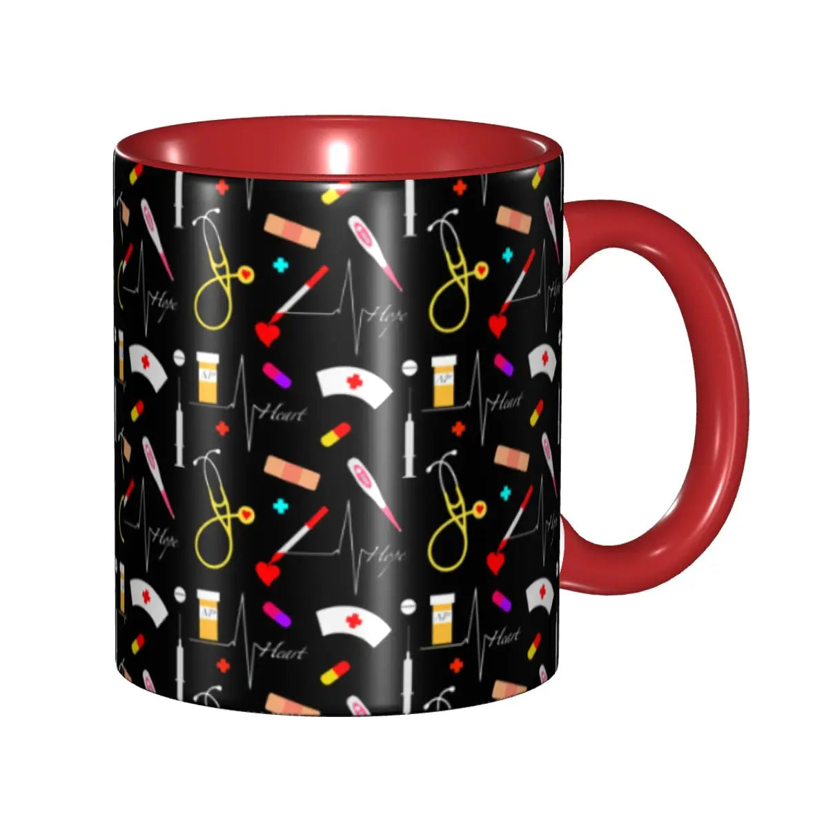 Heartbeat & Stethoscope Ceramic Mug
