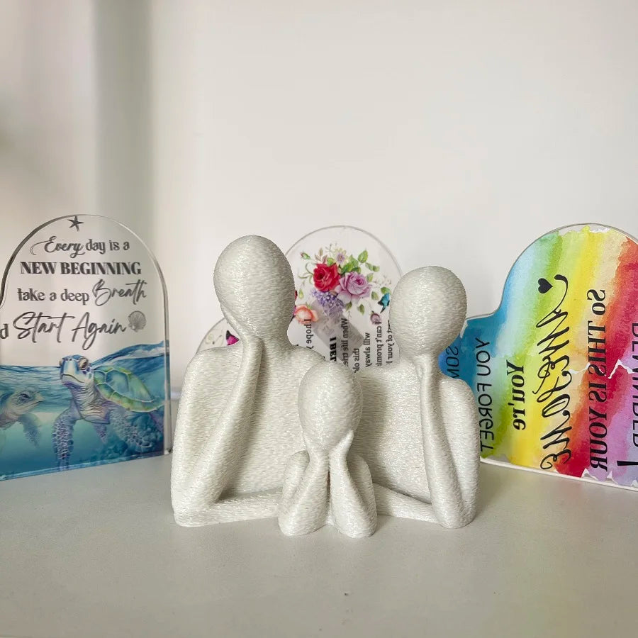 Family of Three Wedding Statue