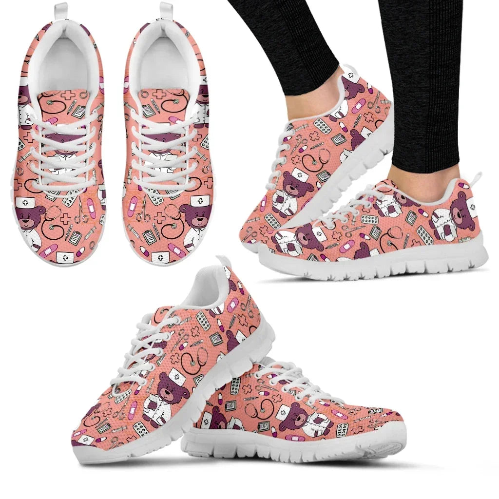 Medical Bear Print Sneakers