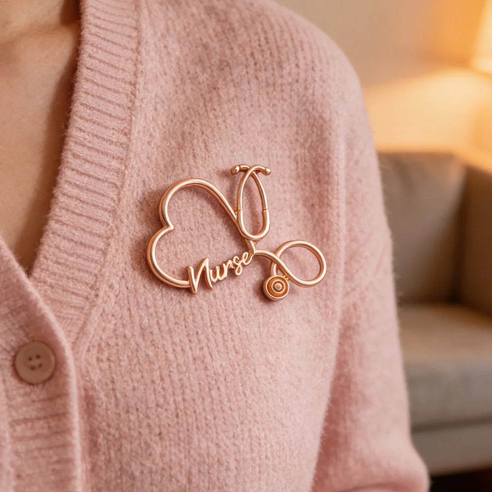 Nurse Stethoscope Brooch Pin