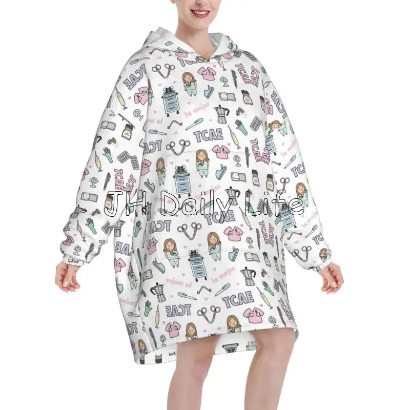 Nurse Wearable Blanket Hoodie