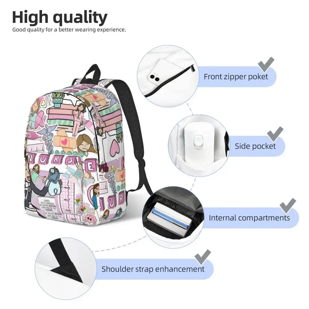 Nurse Pattern College Backpack