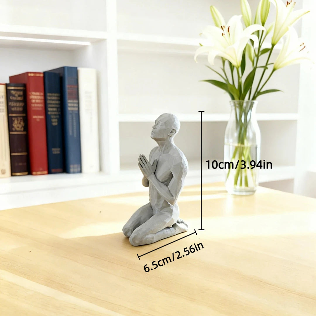 Polygonal Prayer Figure Desk Sculpture