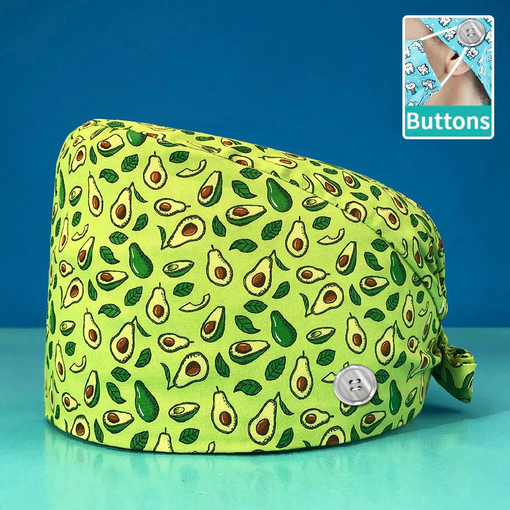 Printed Cotton Scrub Cap