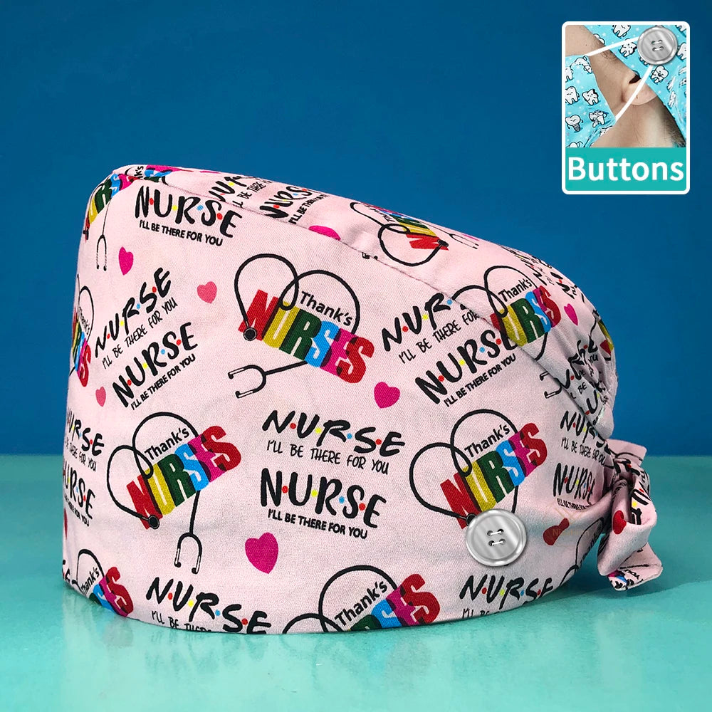 Printed Cotton Scrub Cap