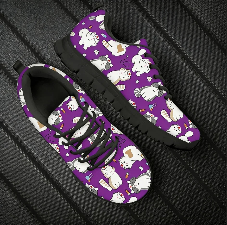 Veterinary Cat Print Sneakers