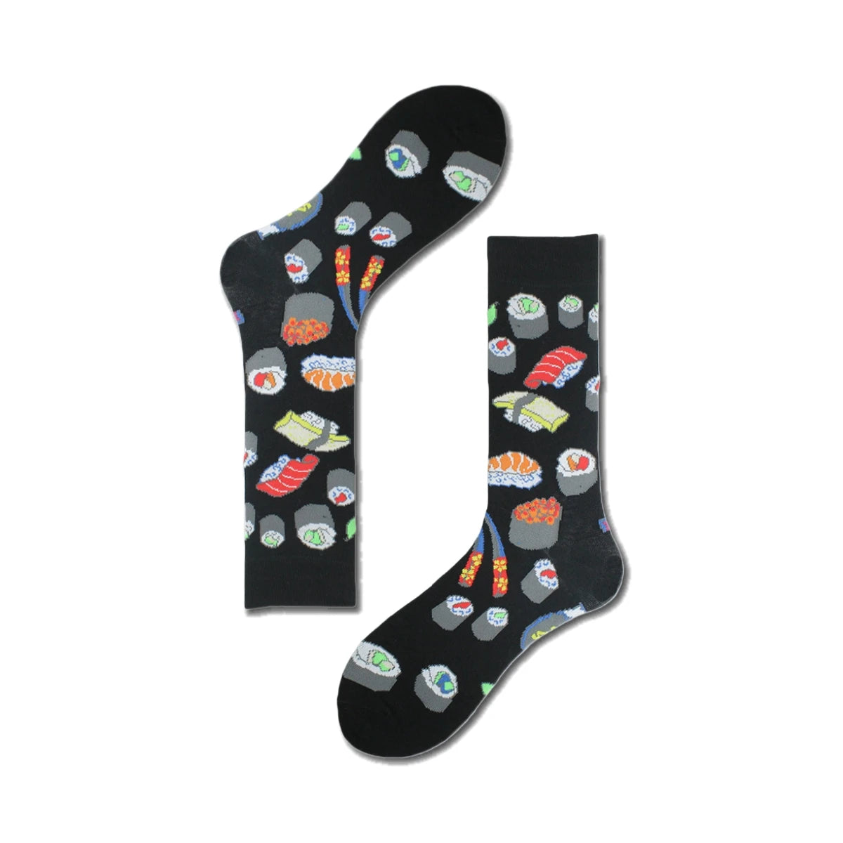 Sushi Print Blue Crew Socks