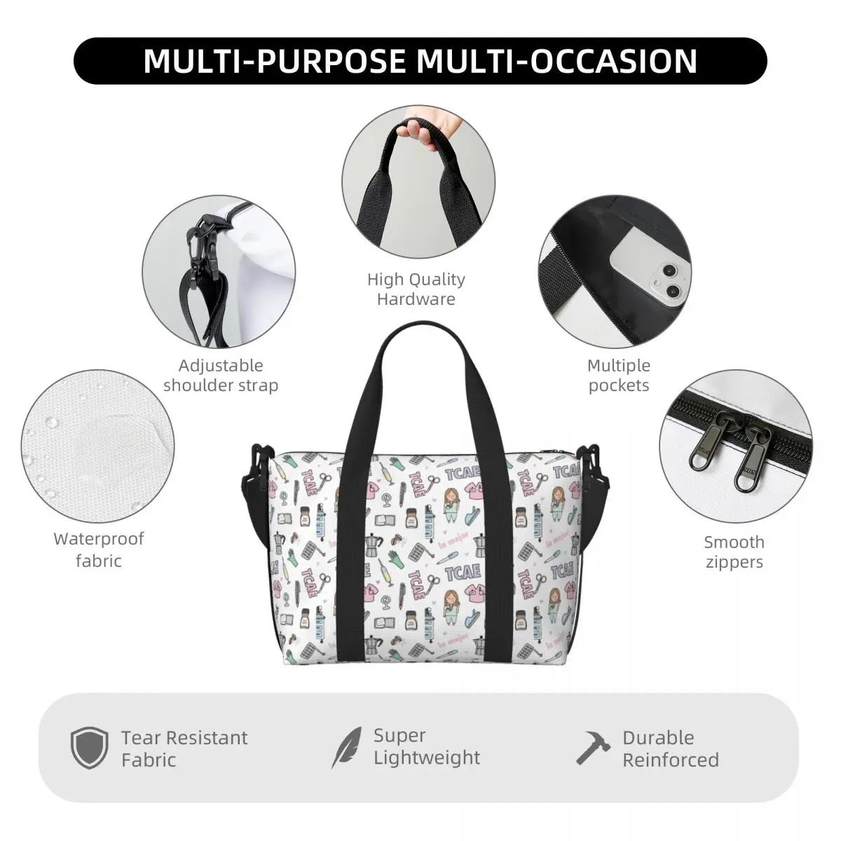 Spotted Nurse Print Tote