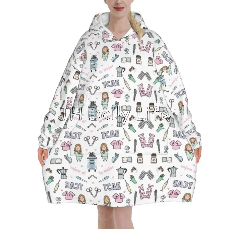 Nurse Wearable Blanket Hoodie