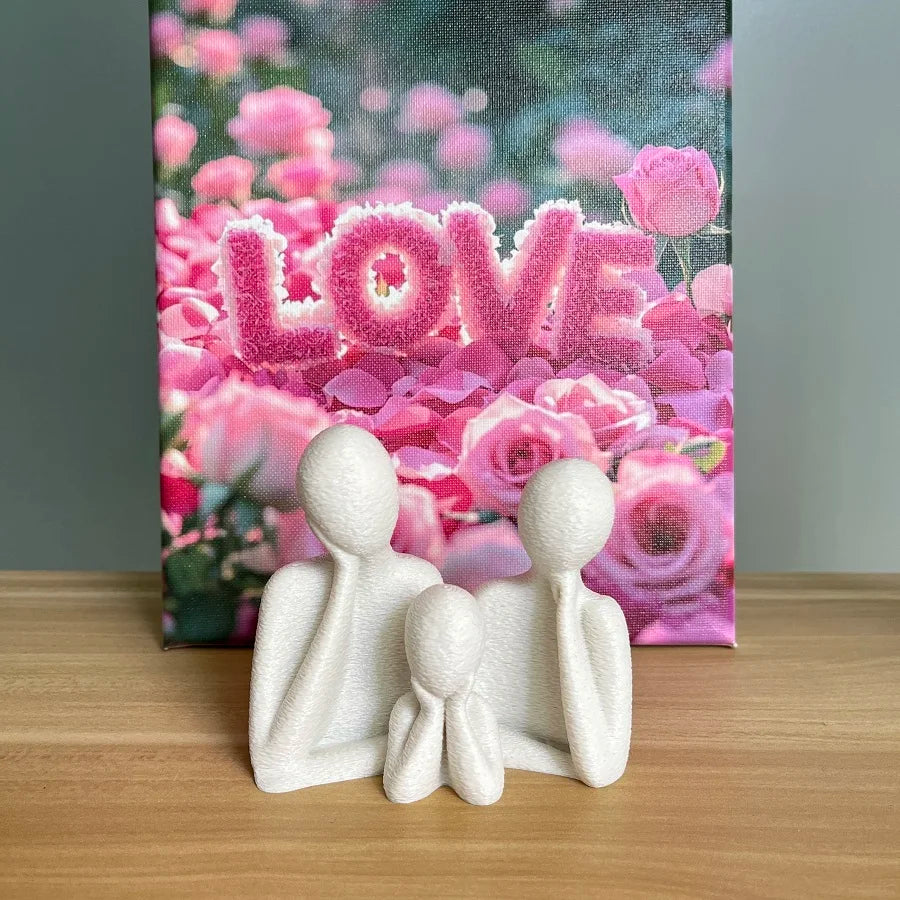 Family of Three Wedding Statue