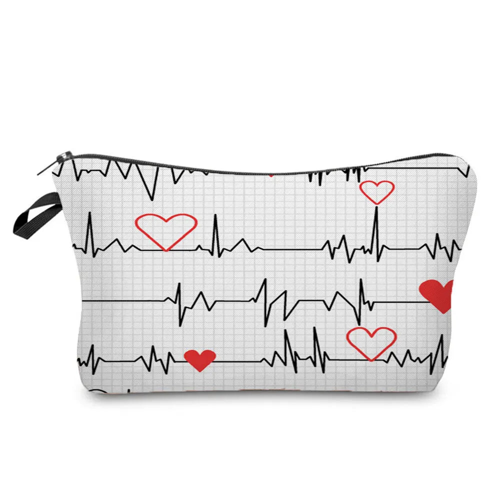 ECG Print Cosmetic Bag
