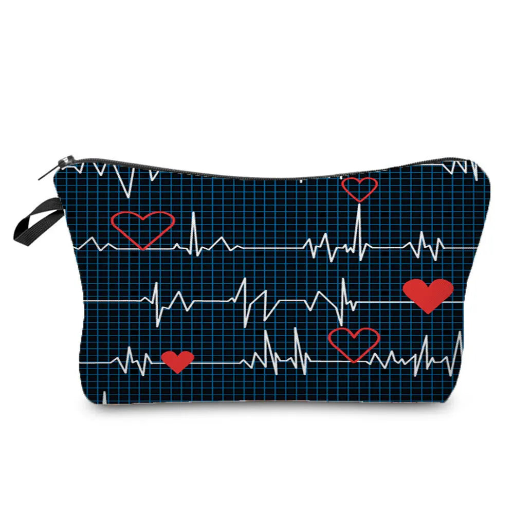 ECG Print Cosmetic Bag
