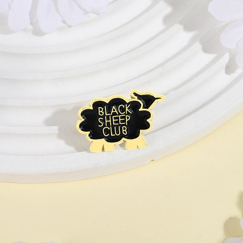 Black Sheep Club Enamel Pin Wildlife Mystery Agency Funny Sarcastic Metal Brooch Lapel Backpack Badge Jewelry Gifts for Friends