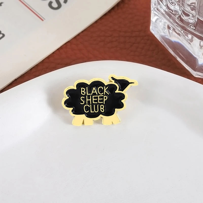 Black Sheep Club Enamel Pin Wildlife Mystery Agency Funny Sarcastic Metal Brooch Lapel Backpack Badge Jewelry Gifts for Friends
