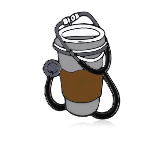 Coffee & Stethoscope Enamel Pin