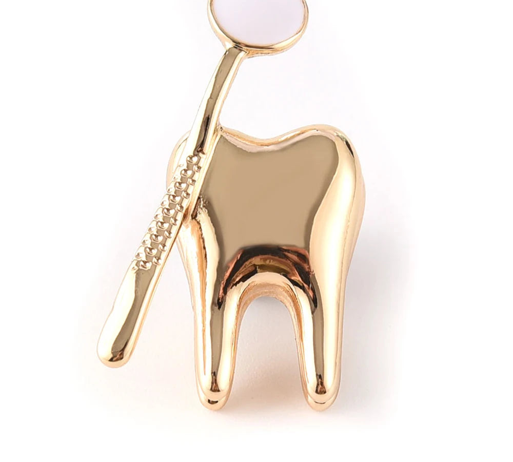 Tooth-Shaped Medical Brooch Pin