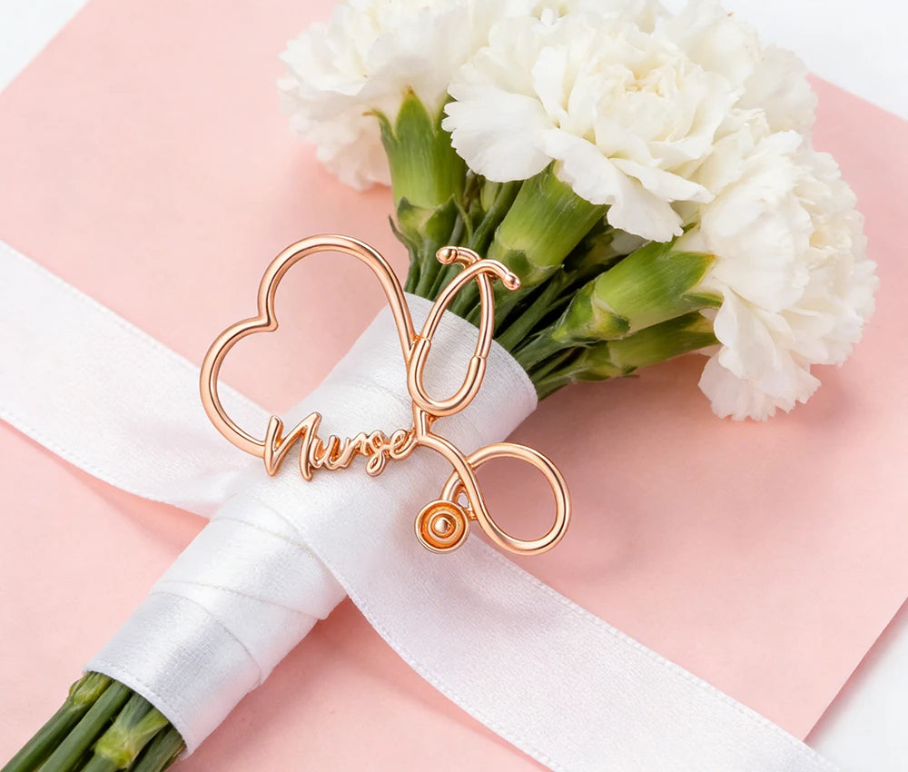 Nurse Stethoscope Brooch Pin